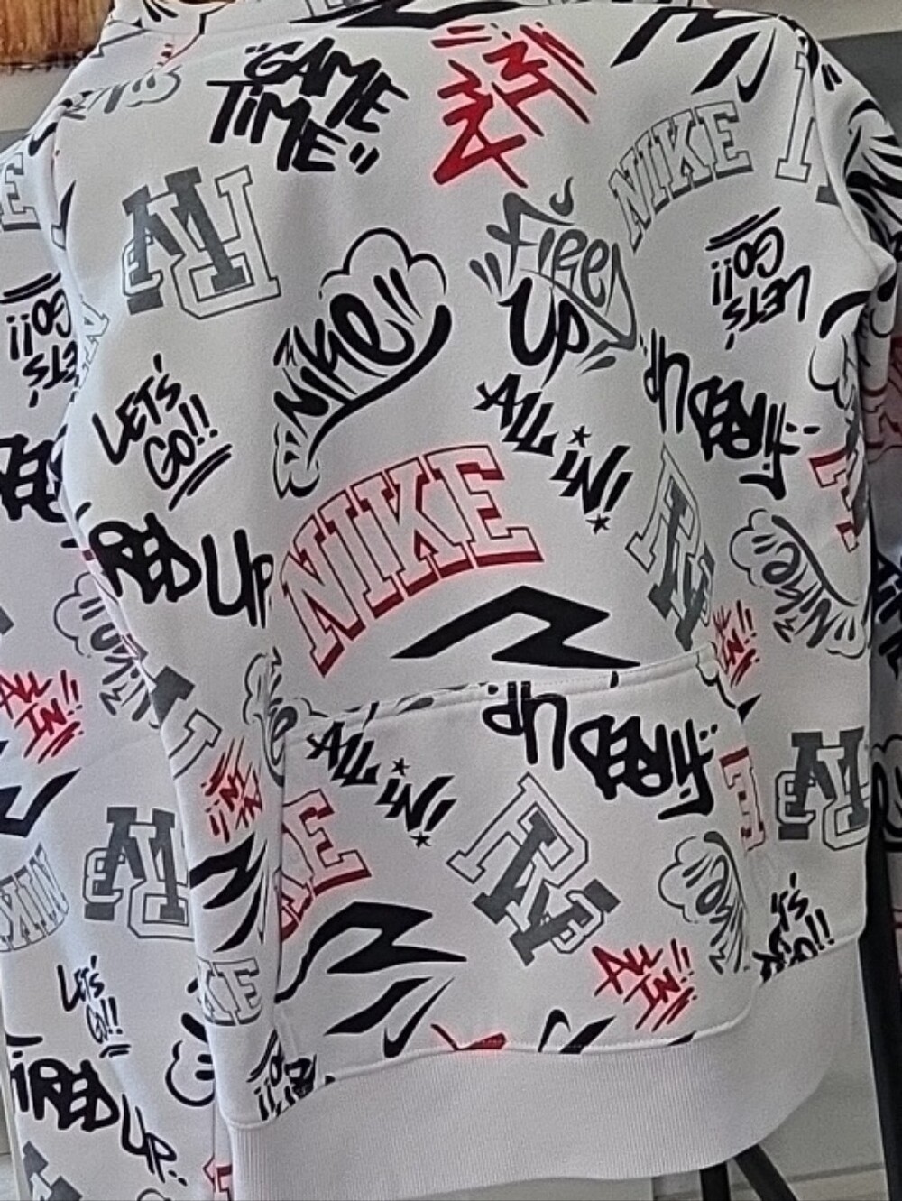 3Brand Nike Kids White Graffiti-Print Hoodie